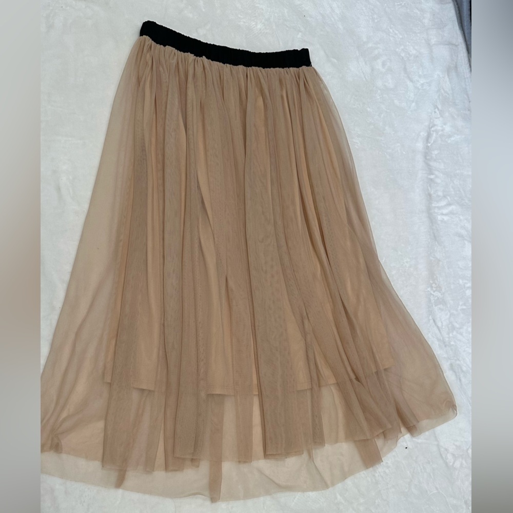 Fire Los Angeles Black Cream High-Low Midi Skirt Size M - Picture 6 of 10